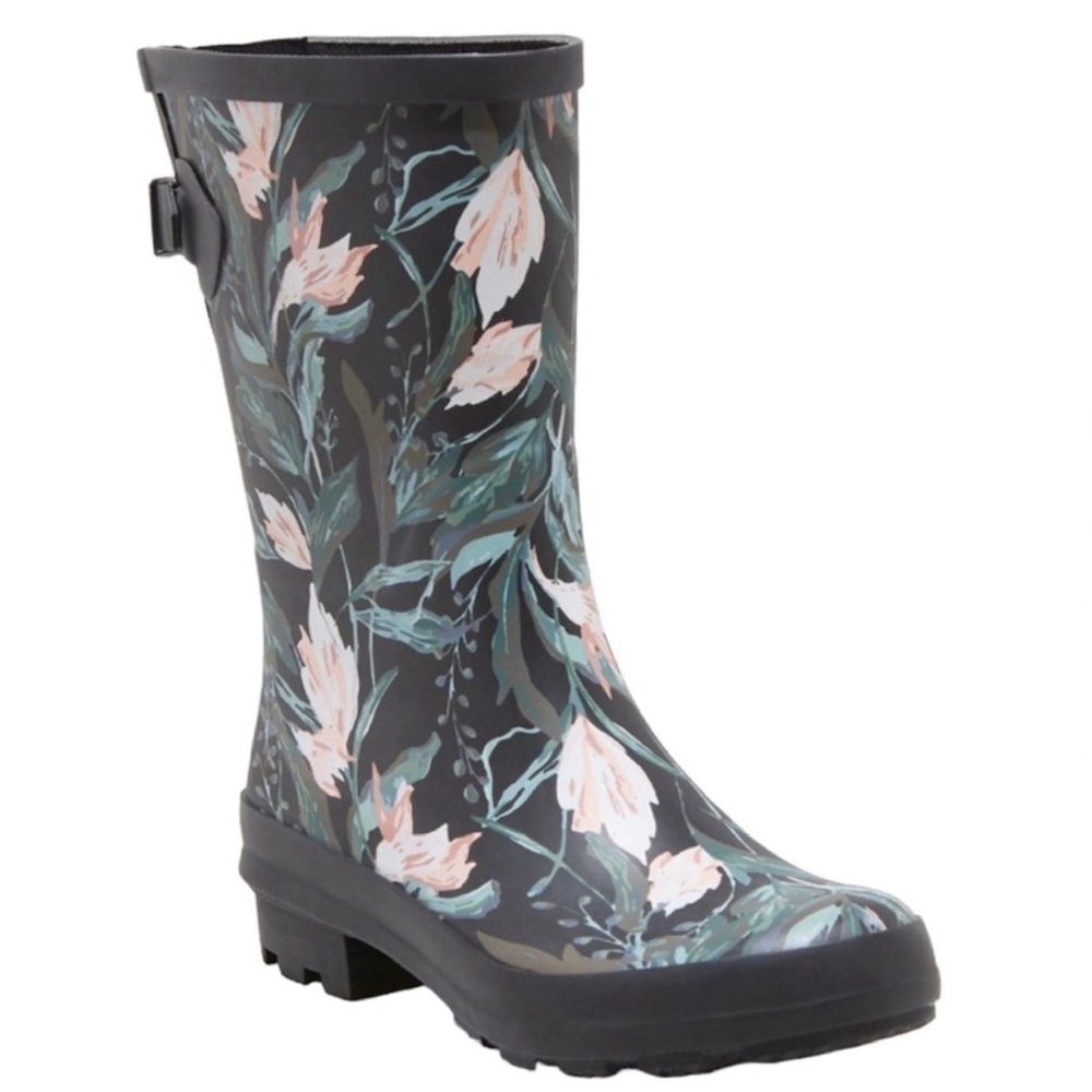 A New Day “Floral” Vicki Rubber Boots (NWT) (Size: 7) - Picture 2 of 16